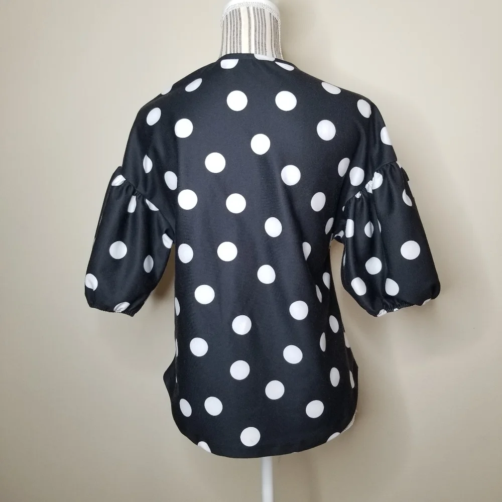 ZARA Dolman Sleeve Polka Dot Top Sz S - Picture 5 of 6